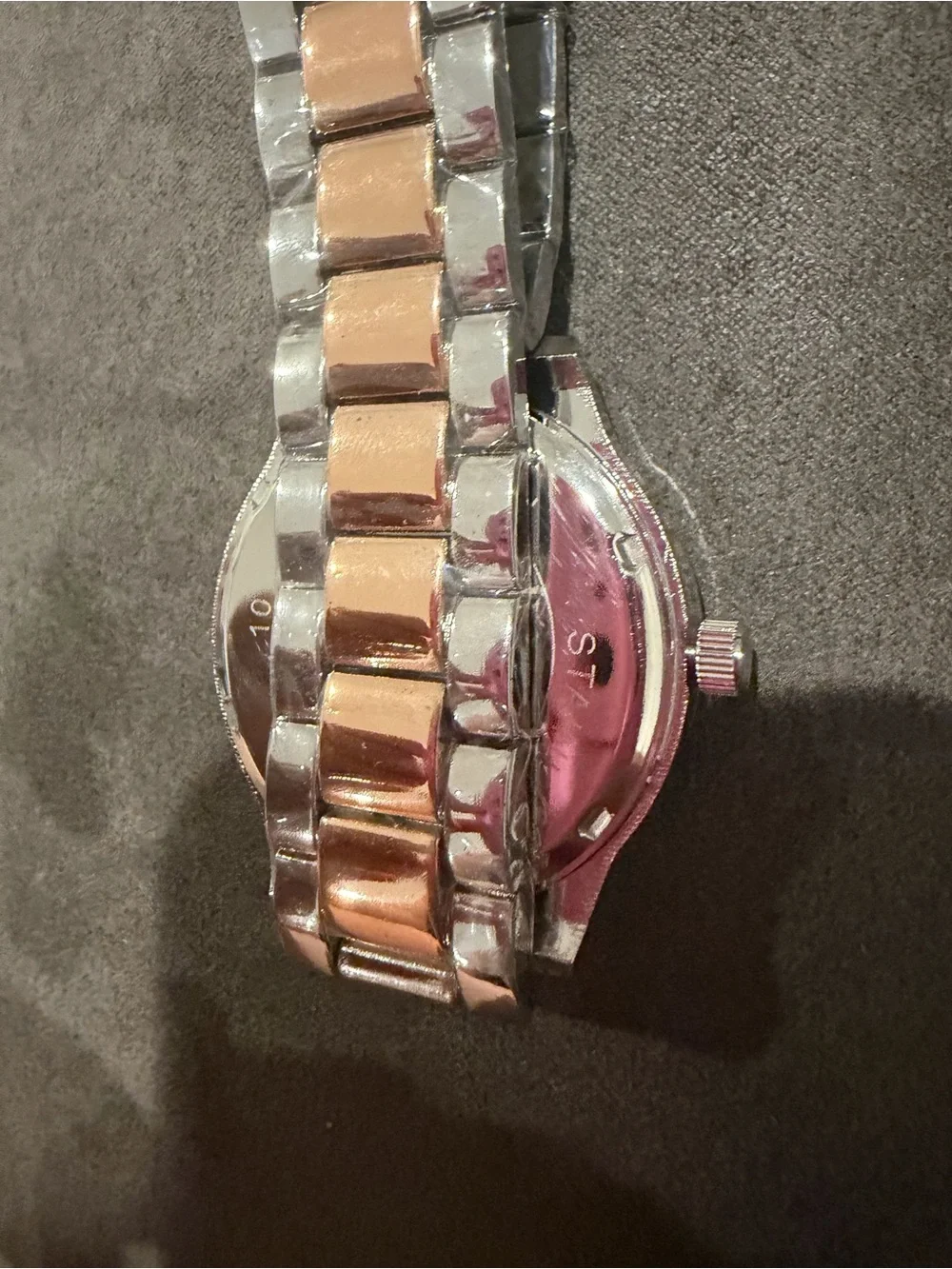 Pandora Two-Tone Rose Gold and Silver Men's Bracelet Watch